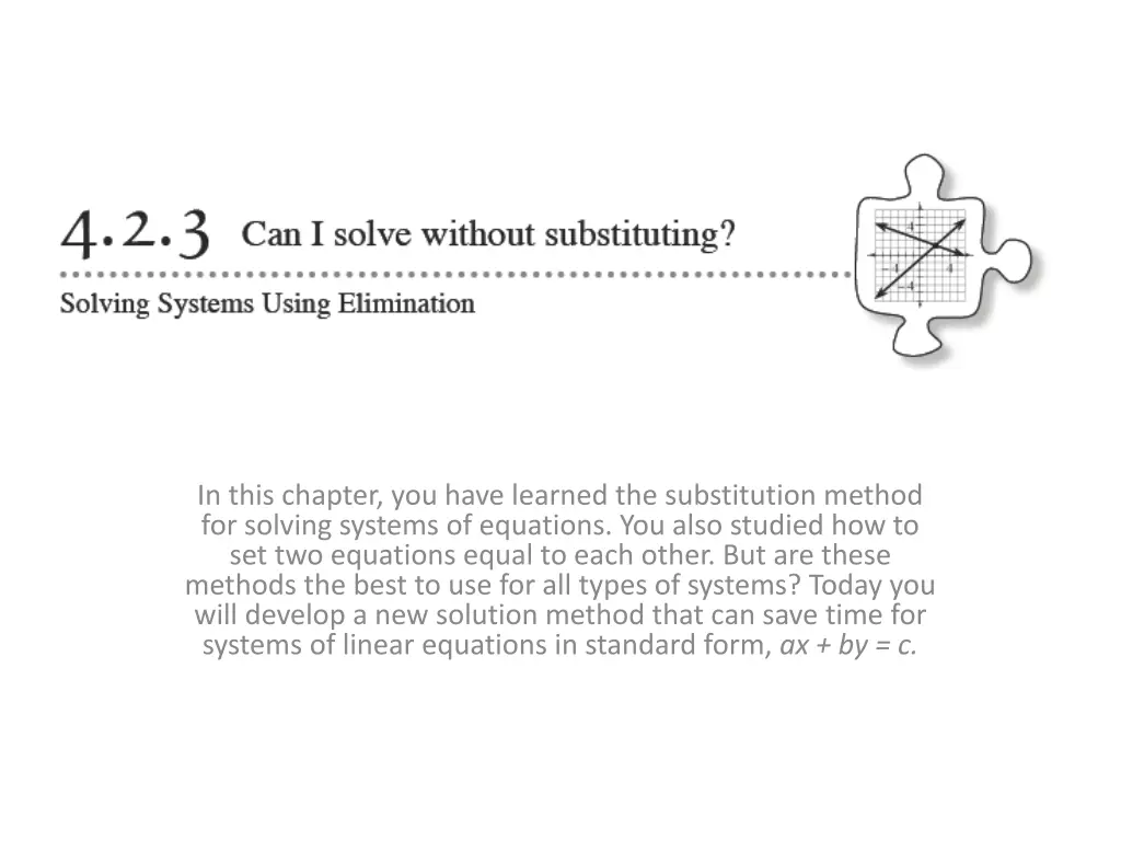 in this chapter you have learned the substitution