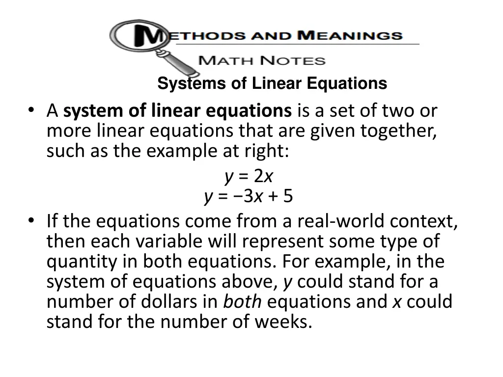 systems of linear equations