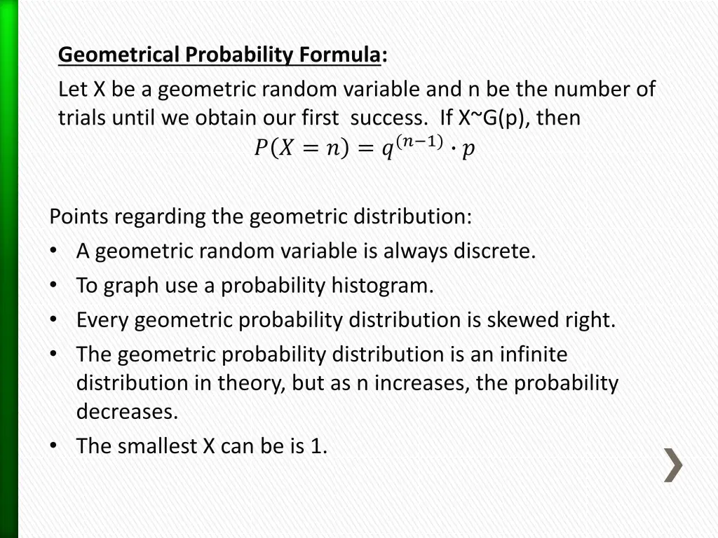 geometrical probability formula