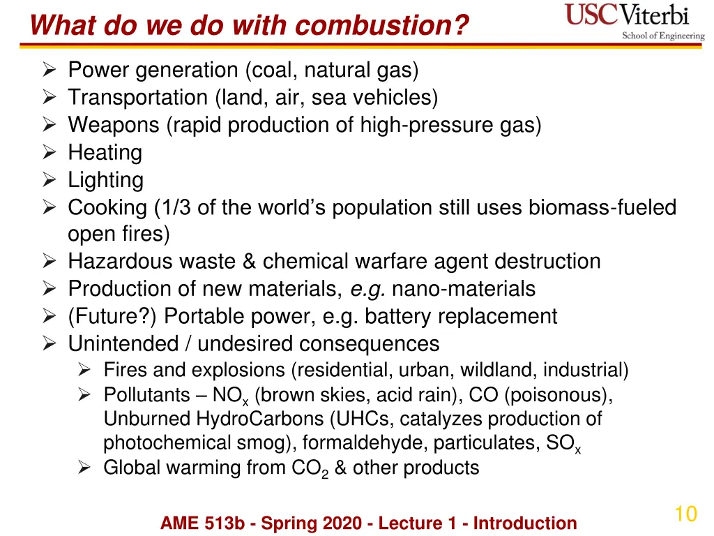 what do we do with combustion