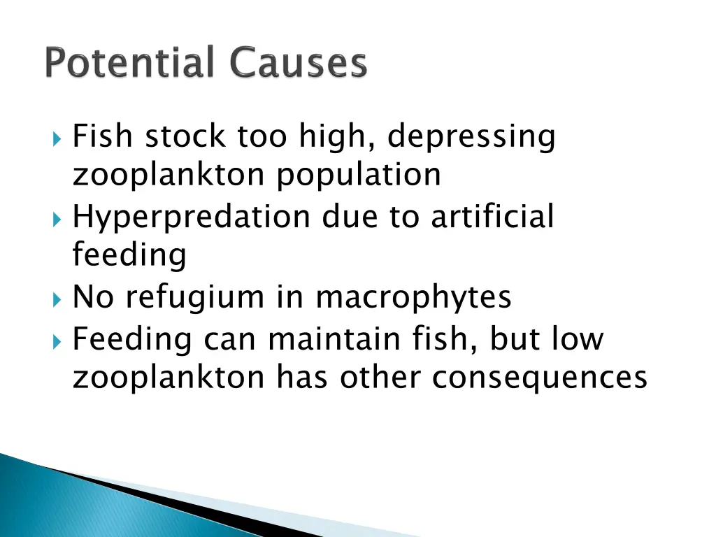 fish stock too high depressing zooplankton