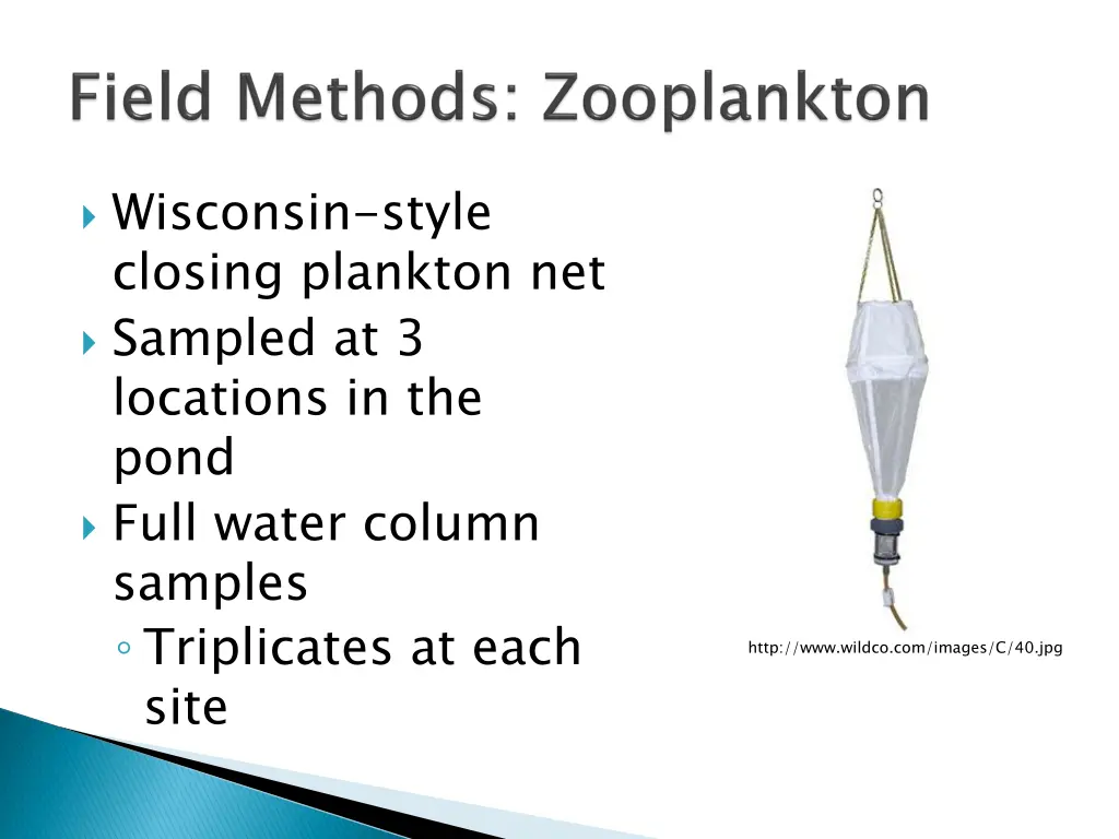 wisconsin style closing plankton net sampled