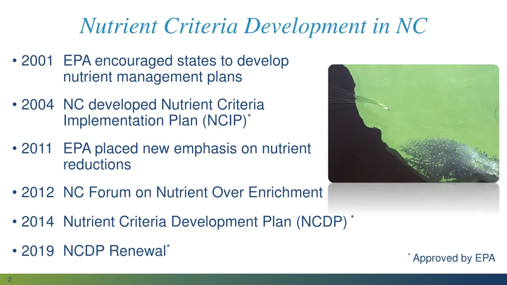 nutrient criteria development in nc