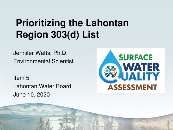 prioritizing the lahontan region 303 d list