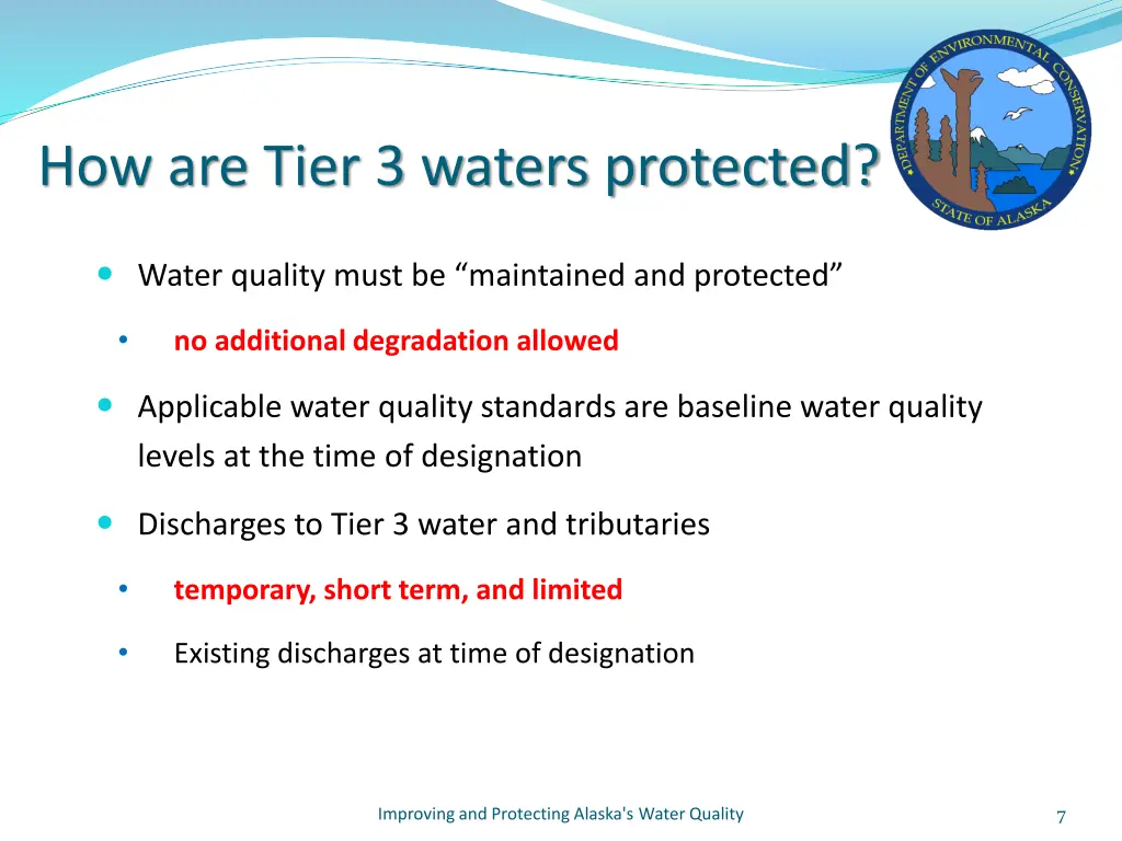 how are tier 3 waters protected