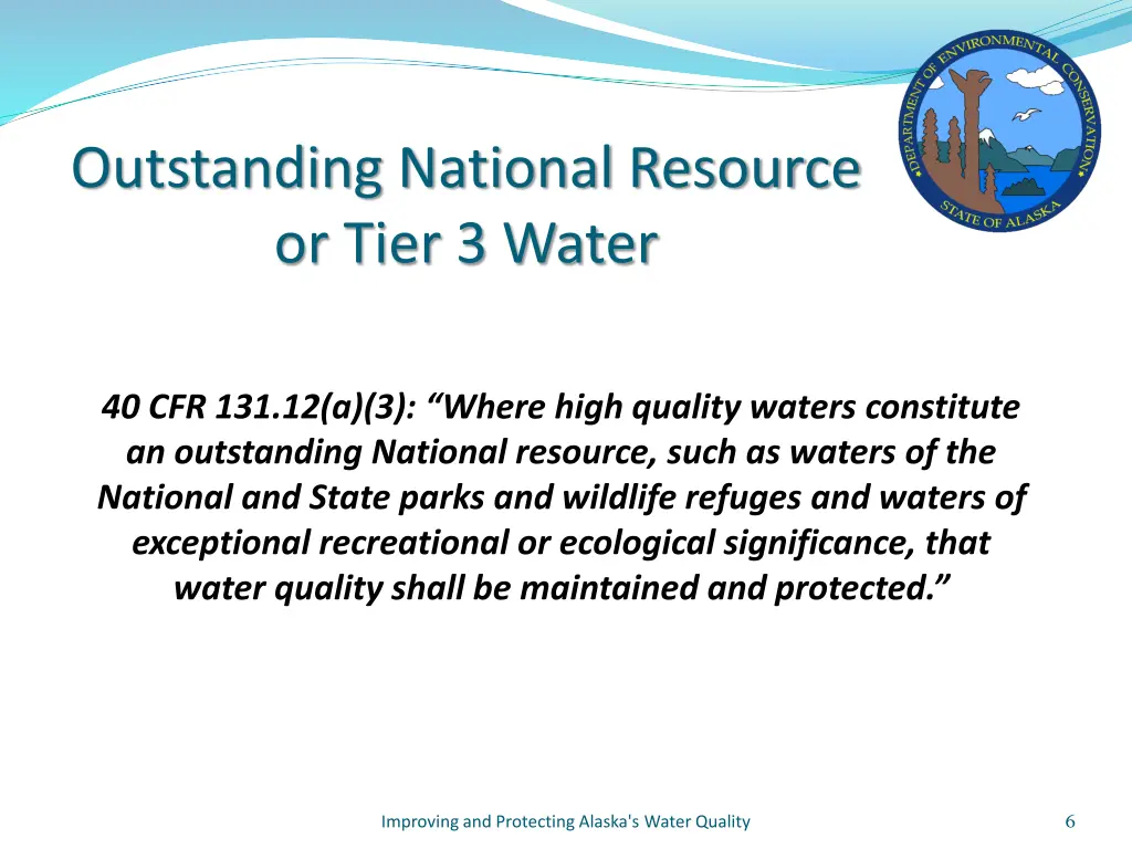 outstanding national resource or tier 3 water