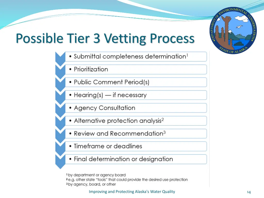 possible tier 3 vetting process