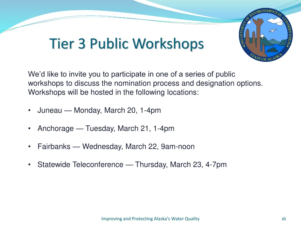 tier 3 public workshops