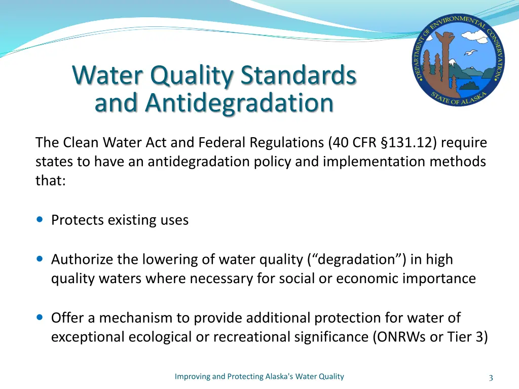 water quality standards and antidegradation