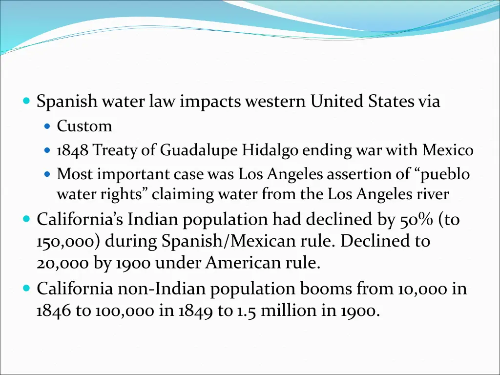 spanish water law impacts western united states