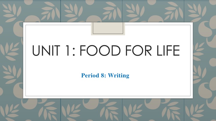 unit 1 food for life