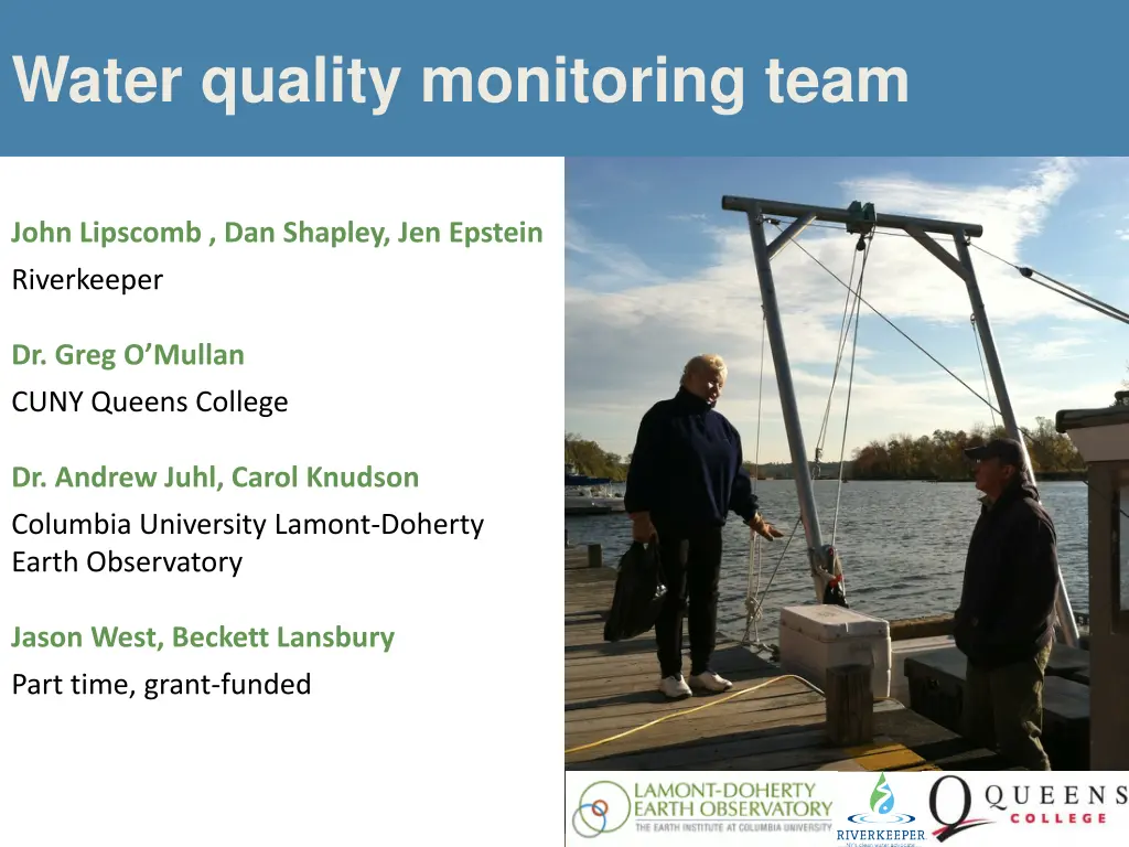 water quality monitoring team