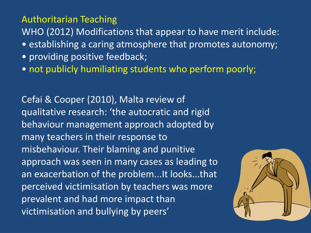 authoritarian teaching who 2012 modifications