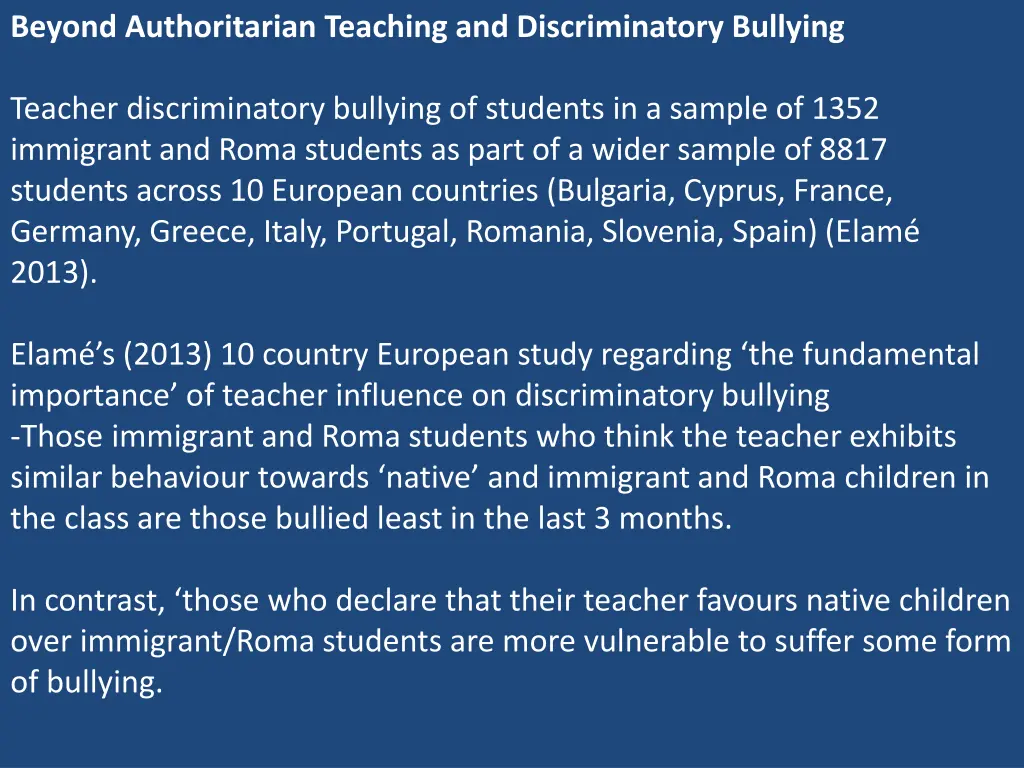 beyond authoritarian teaching and discriminatory