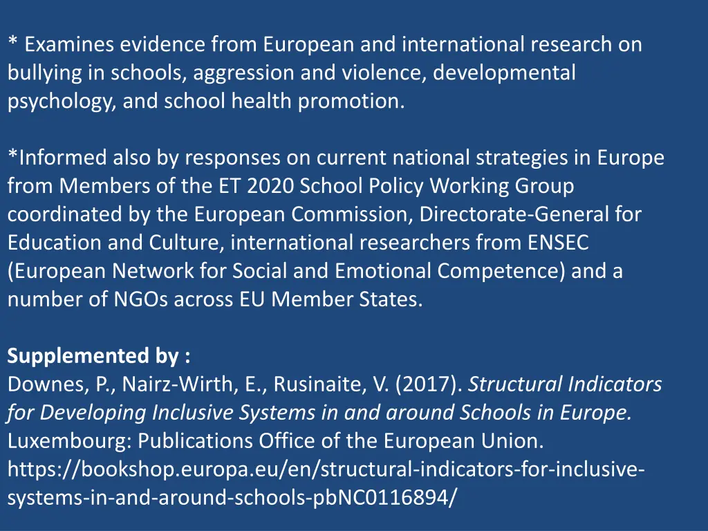 examines evidence from european and international