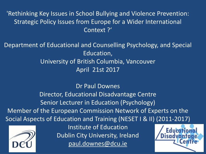 rethinking key issues in school bullying