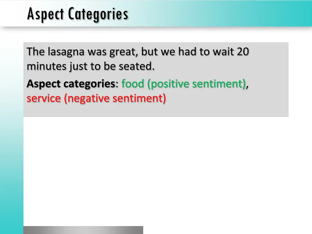 aspect categories