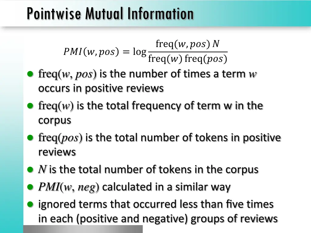 pointwise mutual information