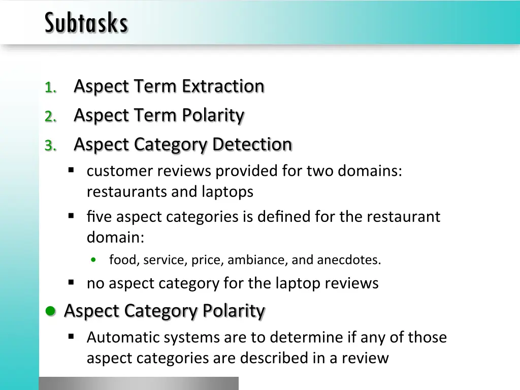 subtasks