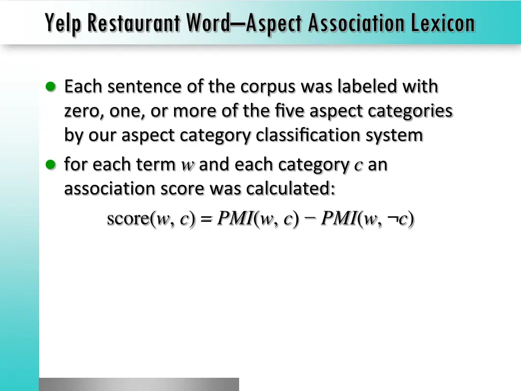 yelp restaurant word aspect association lexicon