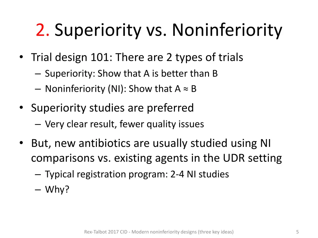 2 superiority vs noninferiority