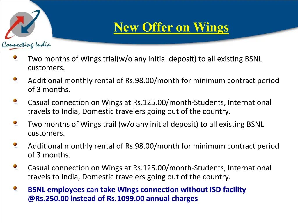 new offer on wings