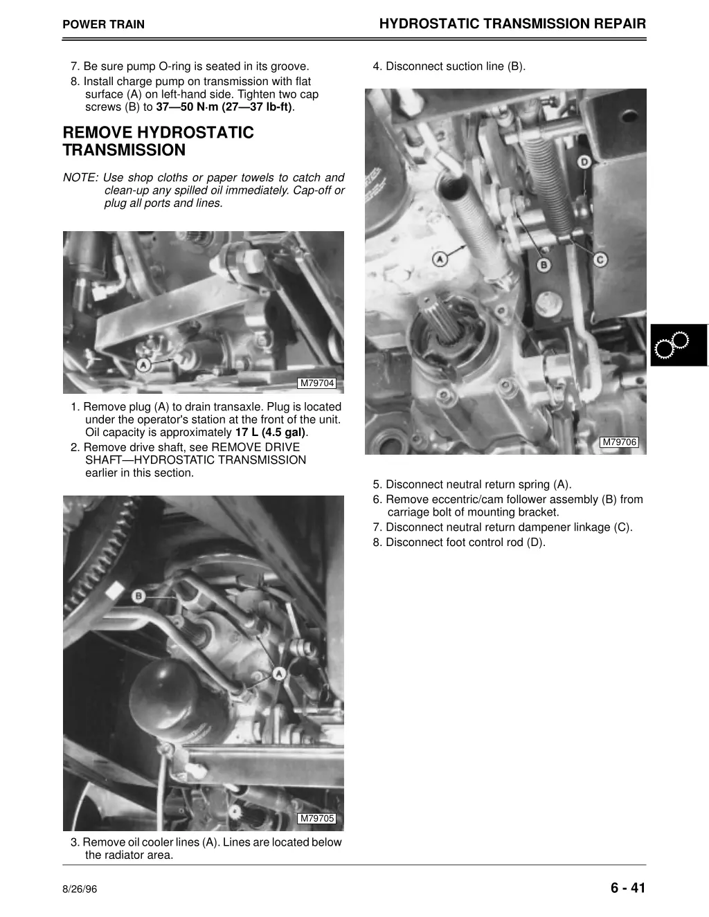 hydrostatic transmission repair 3