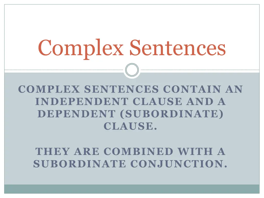 complex sentences