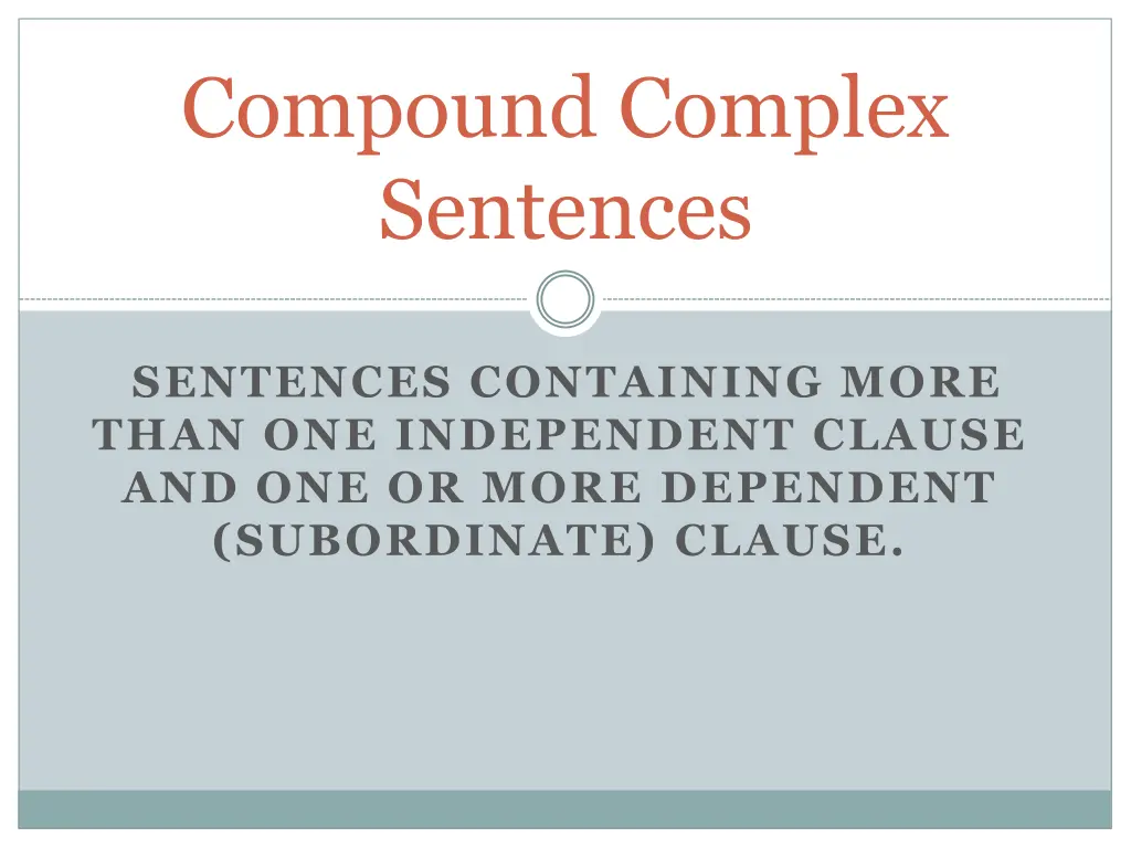 compound complex sentences