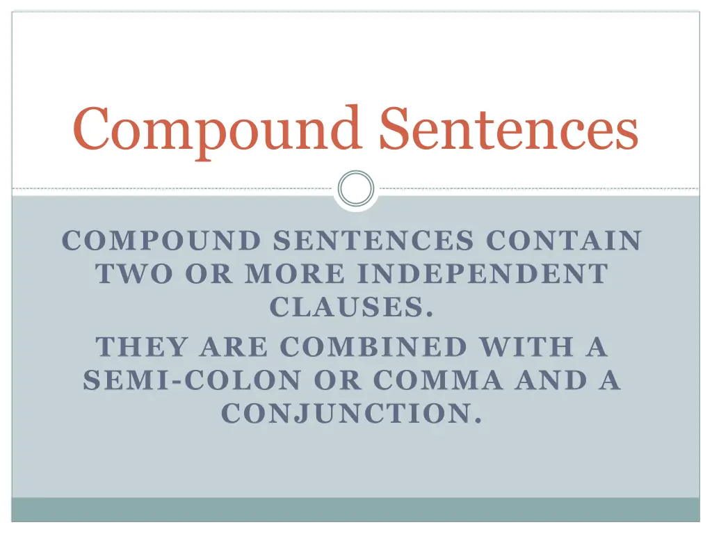 compound sentences