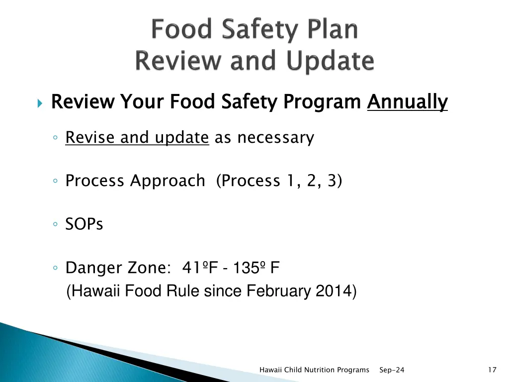 review your food safety program