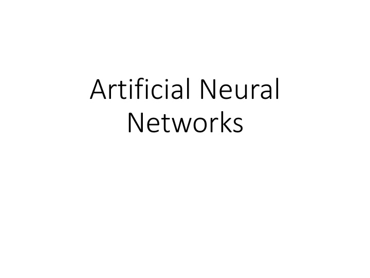 artificial neural networks