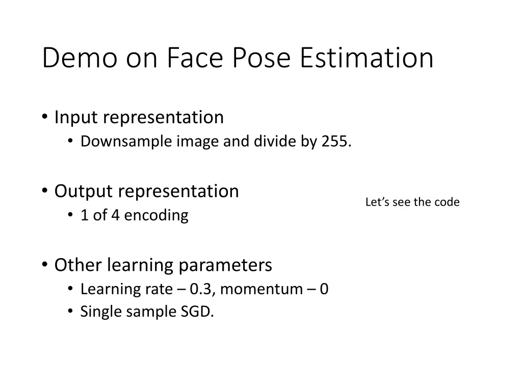 demo on face pose estimation 1