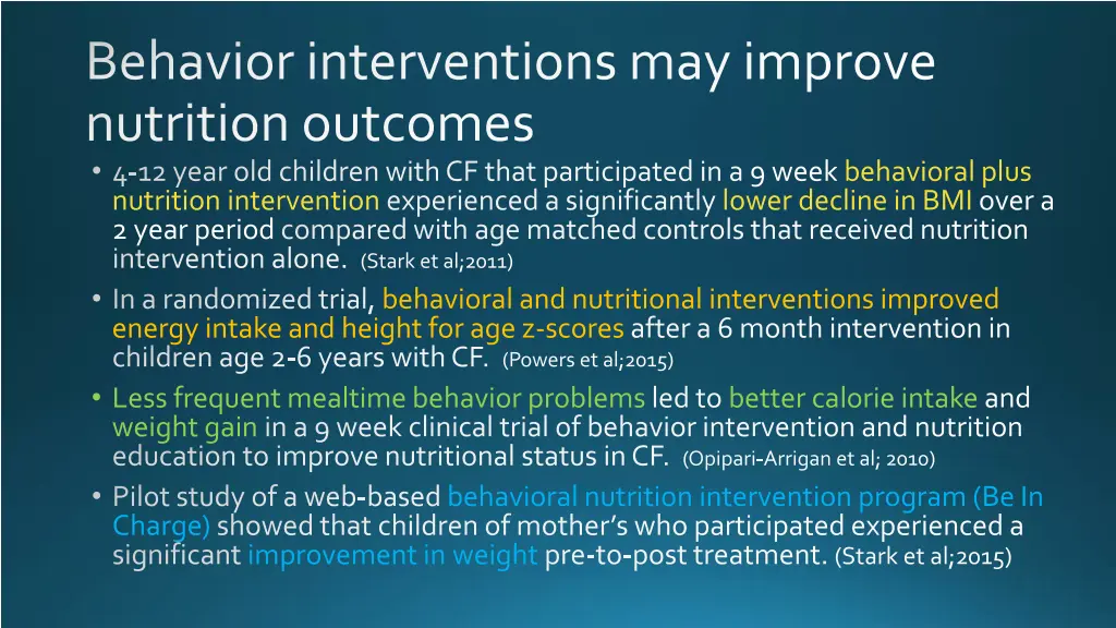 behavior interventions may improve nutrition