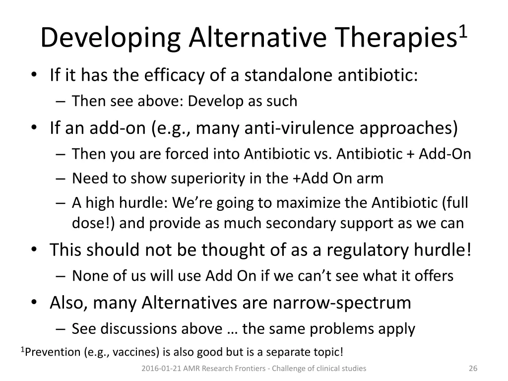 developing alternative therapies