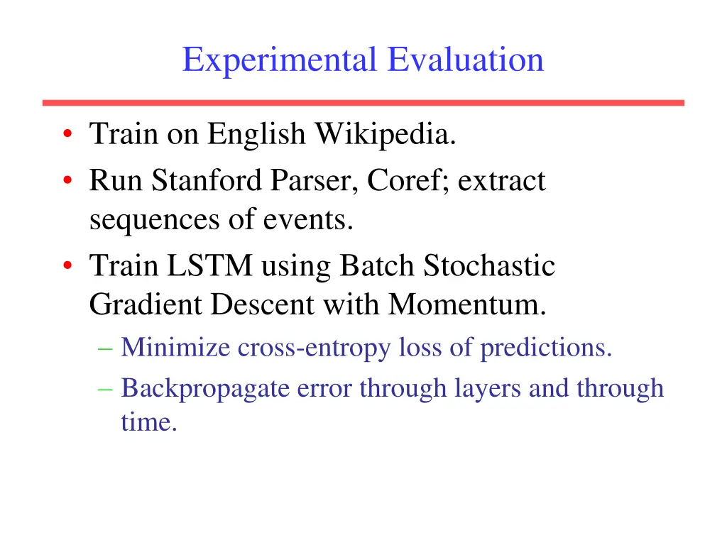 experimental evaluation