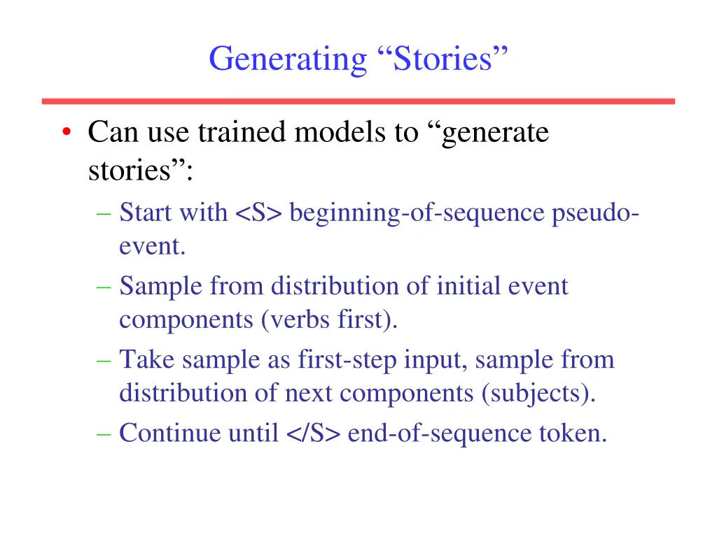 generating stories