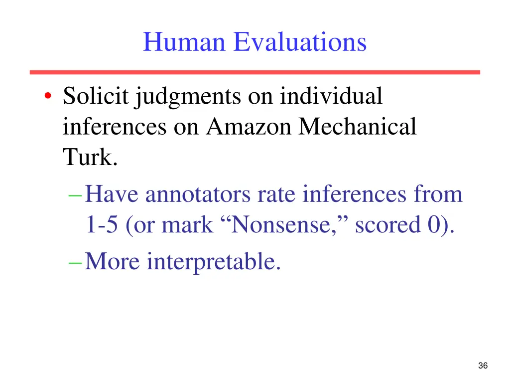 human evaluations