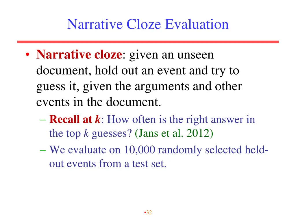 narrative cloze evaluation