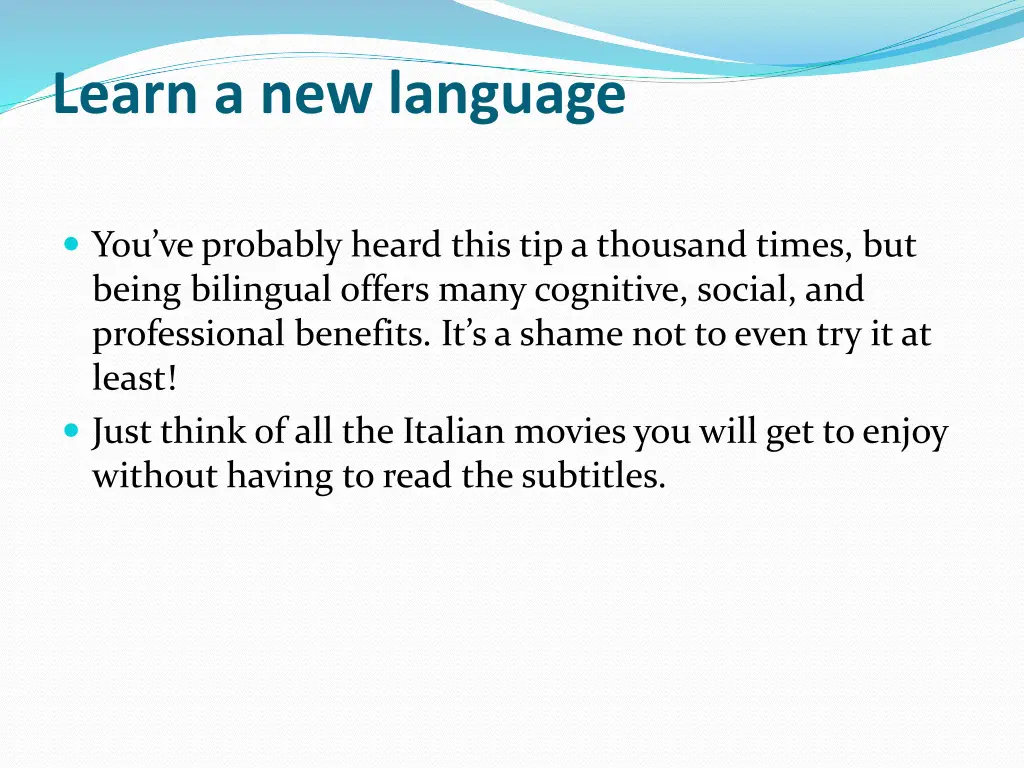 learn a new language