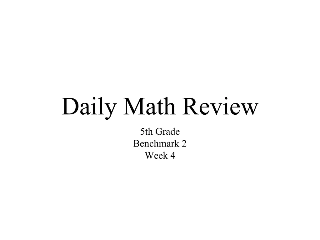 daily math review 2