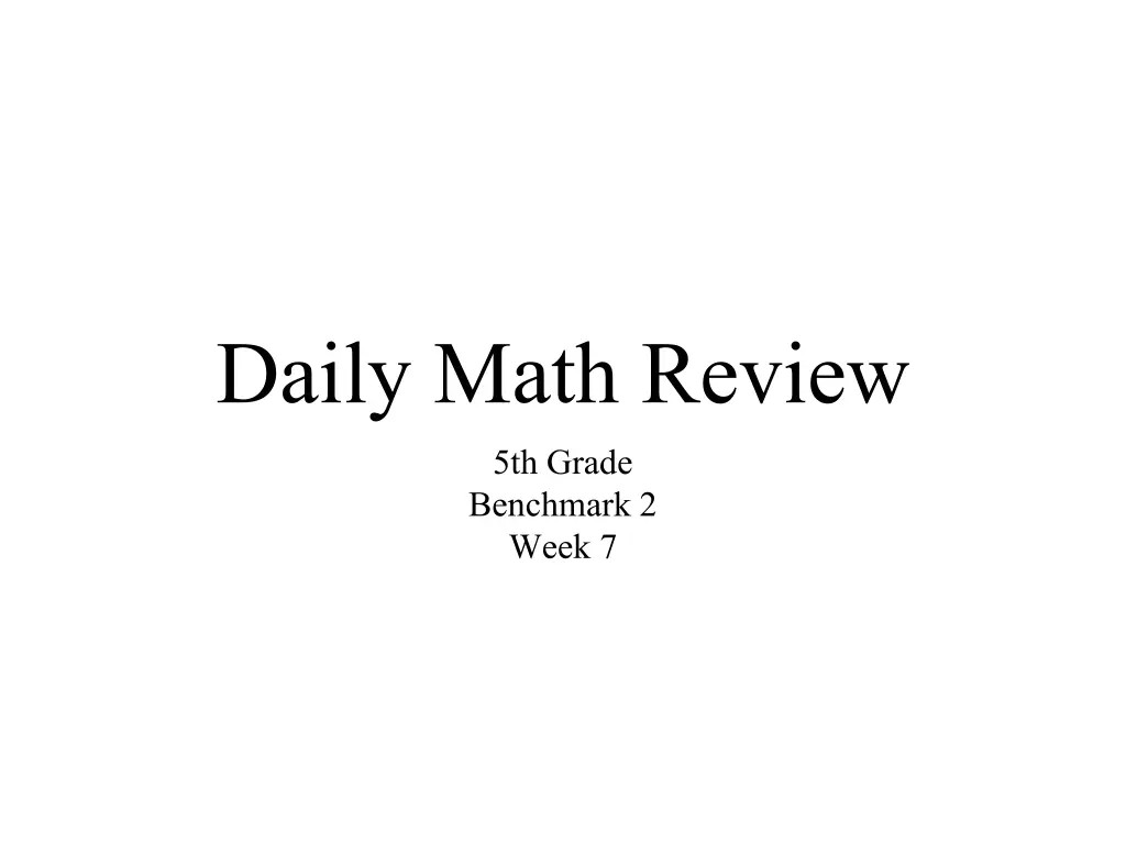 daily math review 5