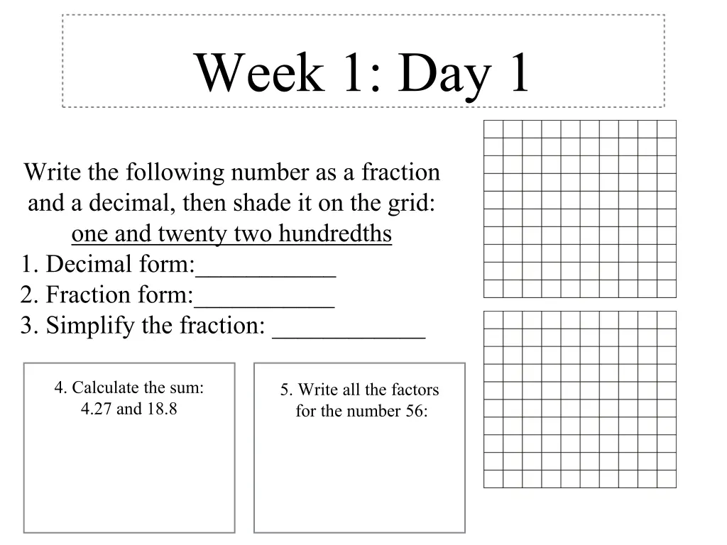 week 1 day 1