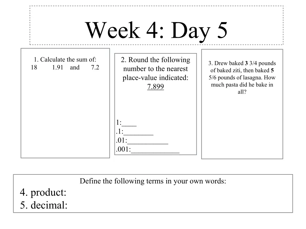 week 4 day 5