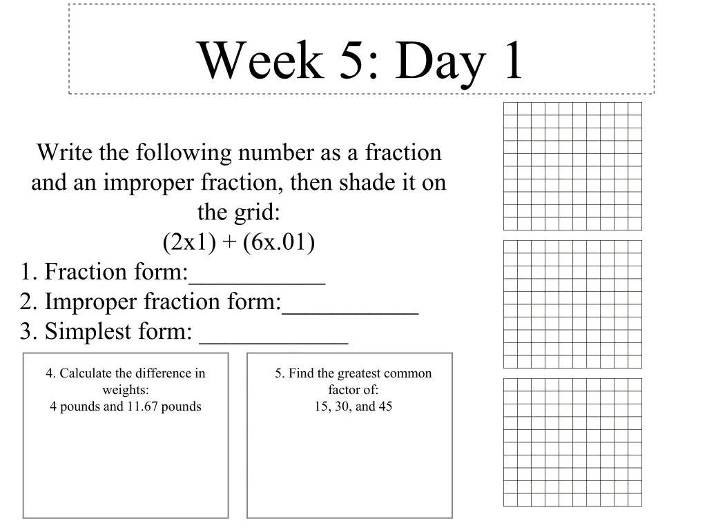 week 5 day 1