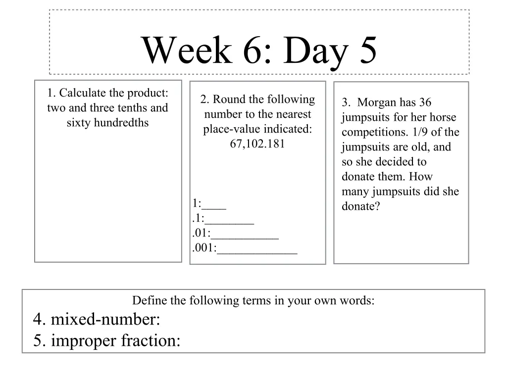 week 6 day 5