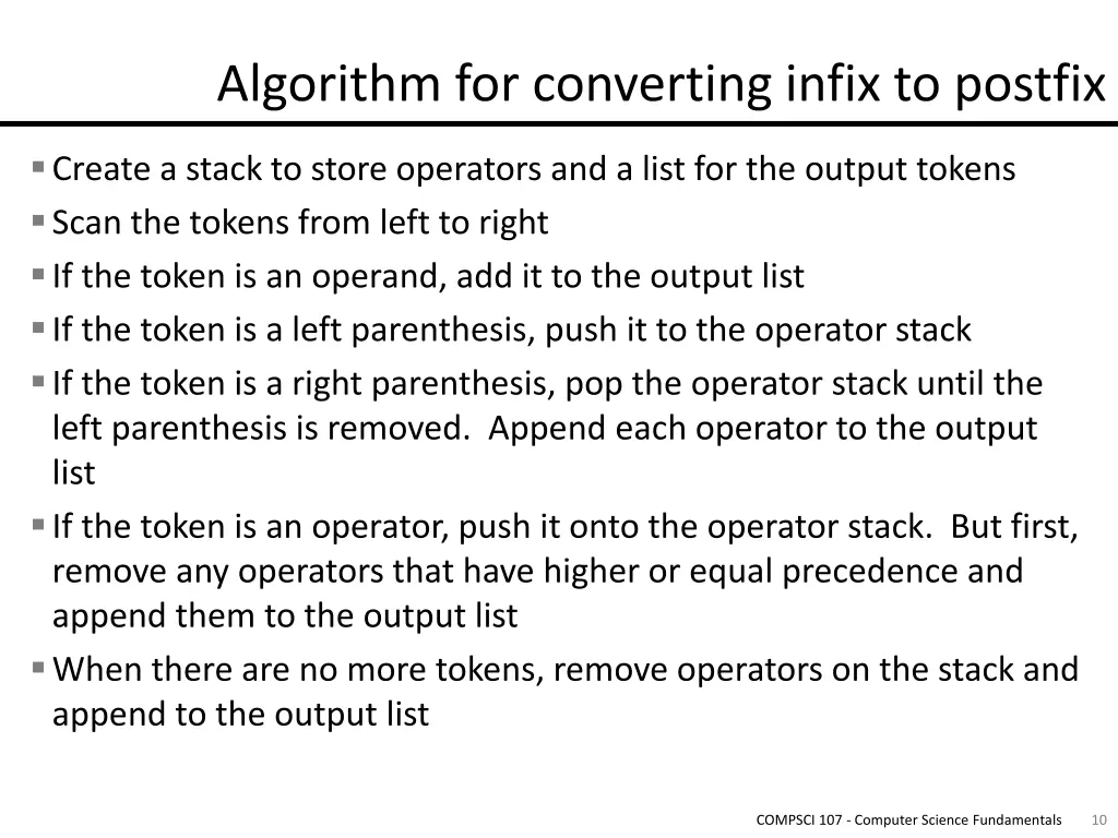 algorithm for converting infix to postfix