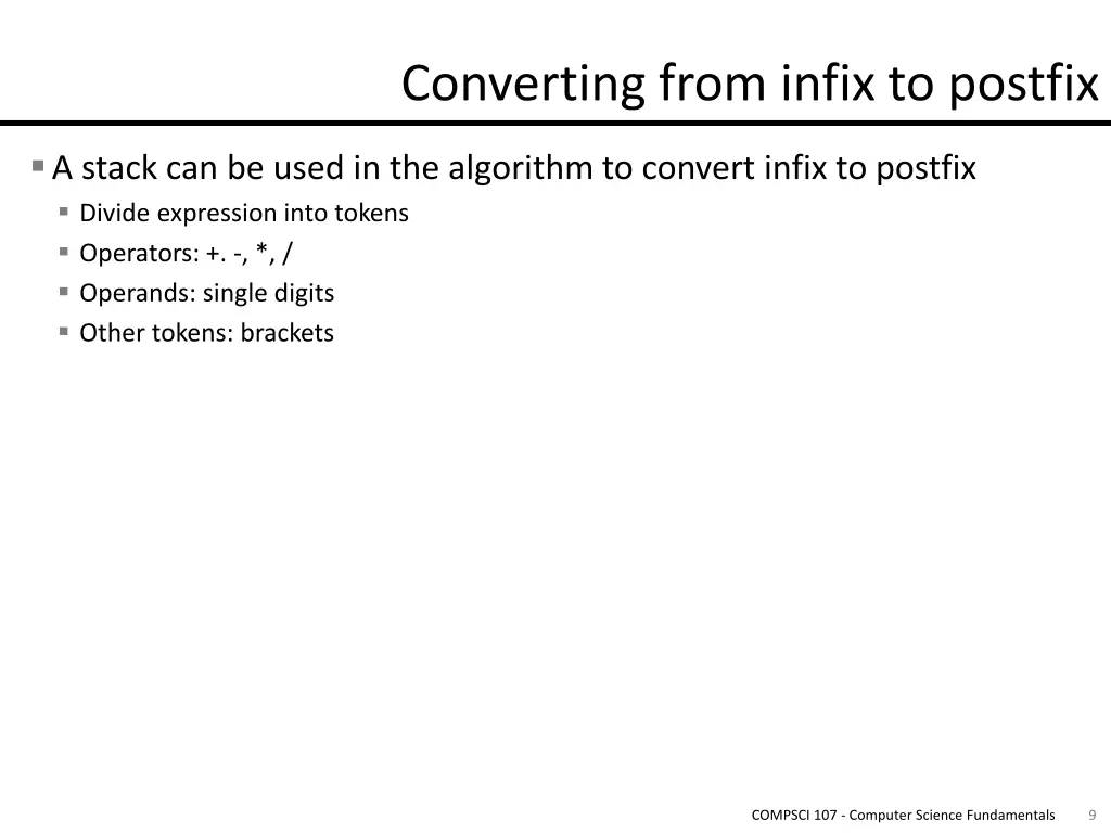 converting from infix to postfix