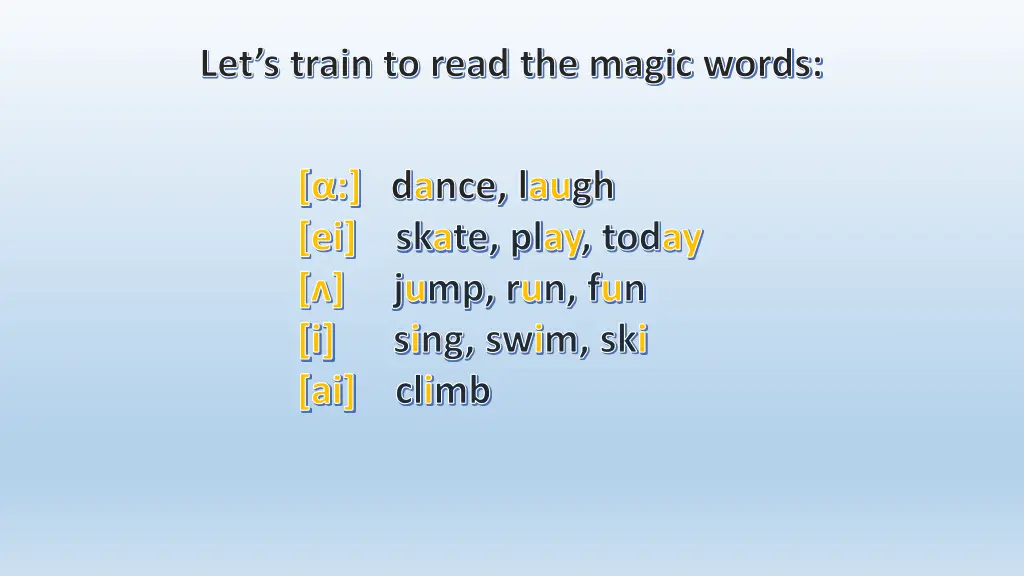 let s train to read the magic words