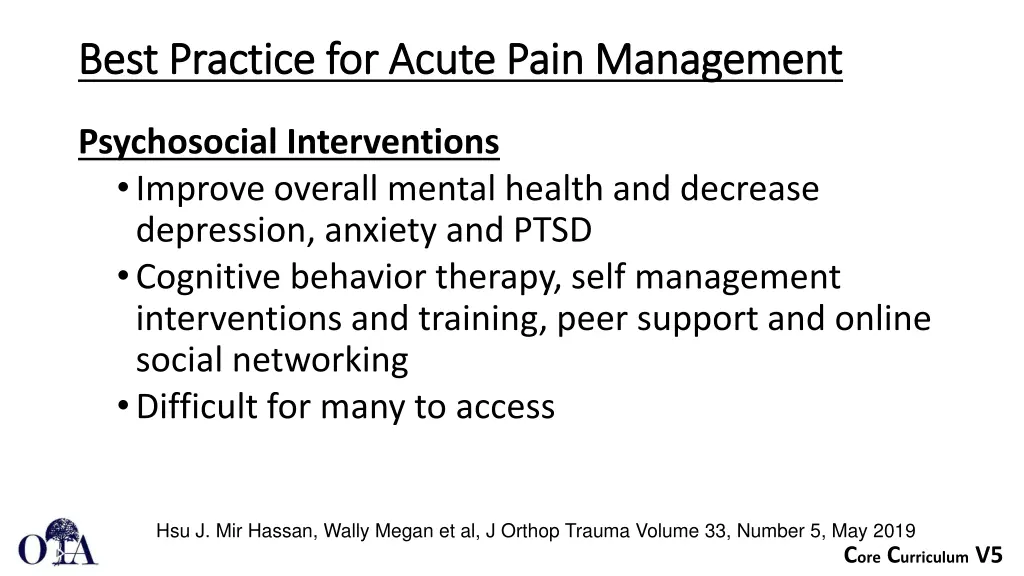 best practice for acute pain management best 3